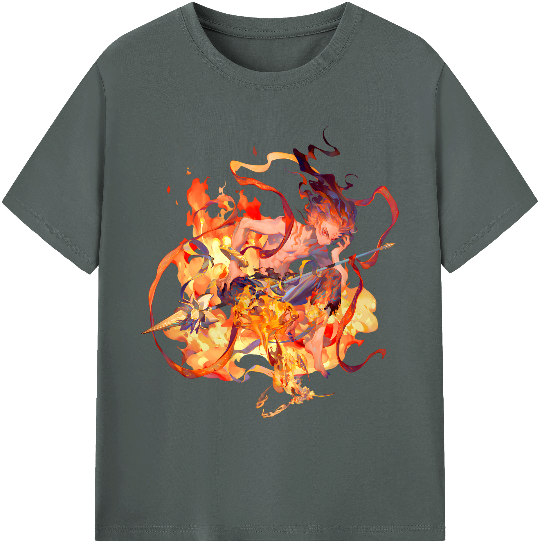 （画像用） Ne Zha 2 ナタ 魔童の大暴れ 綿100％ メンズ半袖Tシャツ｜肌触りやわらか＆通気性
